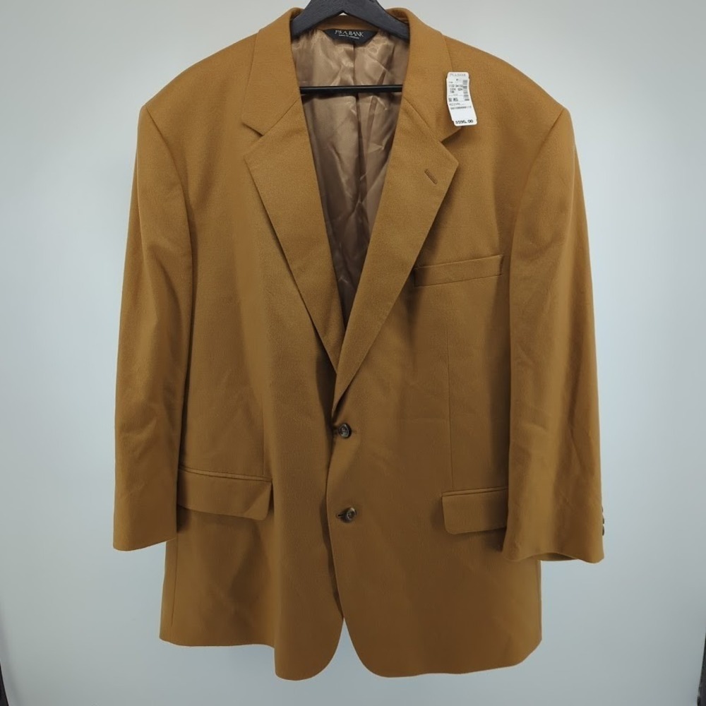 Jos A Bank 100% Cashmere Blazer Sport Coat 50R Tan 2 Button Luxury Soft Mens‎
